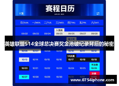 英雄联盟S14全球总决赛奖金池破纪录背后的秘密